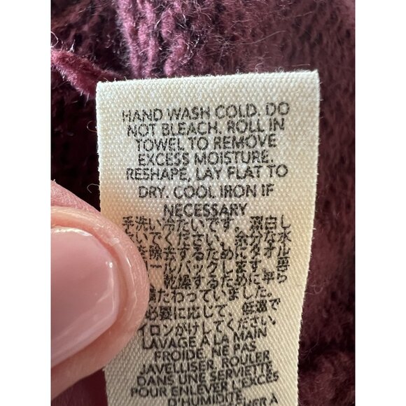 THE GREAT maroon red hearts lodge cardigan wool blend shawl collar sz 1(S) Cali - Picture 8 of 8